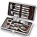 LUPO® 12 Pcs Manicure Pedicure Grooming Set - Professional Nail Care Clippers Scissors Cuticle Kit and Travel Case