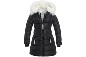 SS7 Girls' Parka Coat - Faux Fur, Fleece Lined, Zipper, Elasticated Ribbed Cuffs, 2 Zip Pockets, T-Back, Standard Length inches - Pink (3, 4, 7, 8, 9, 10, 11, 12, 13)