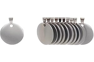 ‎NANTUN Runde Aluminium leere Hundeanhänger, DIY gravierte Katze Hund ID Tags, personalisierte Haustier Identität Namensschilder, leere Hundeanhänger DIY Schnitzen, Durchmesser 3cm Silber 12 Stück