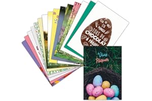 MERCI-FACTEUR.COM Carte Joyeuses Pâques Classique — Lot de 16 Cartes Différentes ➽ Format Carte Postale (3 Formats Dispos) — Jolie Carte Joyeuses Pâques Classique