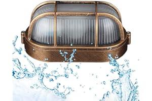 SENFAY Lampara De Pared Industrial Retro, Aplique Exterior Impermeable A Prueba De Humedad A Prueba De Explosiones, Lámpara De Pared Al Interior O Exterior De Luz Impermeable Marino Nautical Lámpar