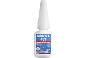 LOCTITE 401, universell einsetzbarer Flüssigkleber, hochfester Kleber für schnelle Reparaturen, schnell härtender Cyanacrylat Sekundenkleber für viele Materialien, 1x5g