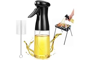 kurkip Oil Bottle Sprayers Multi-Function 200ml Olive Oil Sprayer Plastics Oil Sprayer for Used for Barbecue Kitchen Baking - Black