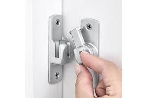 INIRET 2 Packs Silvery Barn Door Latches,90/180 Degree Gate Lock,Aluminum Alloy Right Angle Door Lock Latch,Flip Gate Latches Hardware,Door Security Sliding Door Lock fo Cabinets,Barn Door,Bathroom