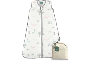 MOLIS & CO molis&co - Saco de Dormir para bebé 2.5 TOG - 70 cm (0-6 Meses) - Ideal para Invierno - Muselina Premium - Acolchado, Suave y Cálido - Forest