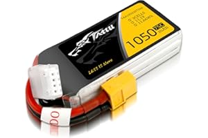 Tattu Batterie LiPo 3S 1050 mAh 11,1 V 75C 3S avec fiche XT60 pour quadricoptère FPV Racing hélicoptère Avion et Drone RC