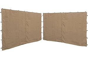 QUICK STAR 2 Seitenteile mit RV für Pavillon 3x4m Seitenwand Beige RAL 1001
