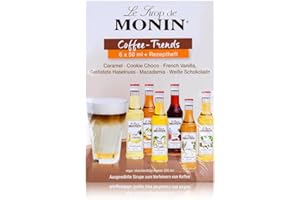 Monin Mini Coffee Set - 6x50 ml - Aromatisiertes Sirupset für Kaffee - Milch und Desserts - Vegan und Glutenfrei