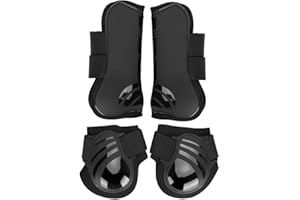 Cryfokt Bota de Caballo, 2 Pares de Botas de Tendón y Menudillo de Caballo, Bota de Caballo para Entrenamiento