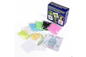 EWTSHOP EAST-WEST Trading GmbH Set di 6000 perline da stirare fluorescenti in 6 colori + piastra universale + 20 modelli