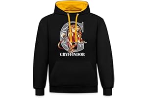 Spreadshirt Harry Potter Gryffindor Monochrome Unisex Contrast Hoodie
