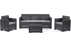 Bica 9068.4 Set Nebraska Salottino 5 Posti, Antracite, 338 x 155 x 79 cm