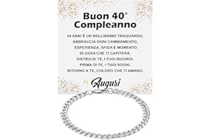 BRAMART Bracciale Cubano Uomo Idea Regalo Compleanno Acciaio Inox Lucidato di altissima qualità Regalo per lui Festa Evento speciale, Bracciali Natale - Cofanetto con DEDICA incluso