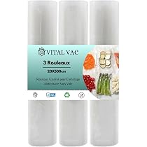 Rouleaux Sacs Sous Vide SinLaw - 10 Rouleaux 15/20/30x300cm - Compatibles Toutes Machines - Sans BPA