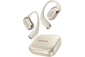 BlitzRock CT3 Pro Open Ear Kopfhörer, Reicher und Ausgewogener Klang, KI-Klare Anrufe, Sicherer Sitz, 40H Wiedergabezeit, APP-Steuerung, Bluetooth 5.4 Wireless Earbuds, IPX5, Schnellladung, Beige