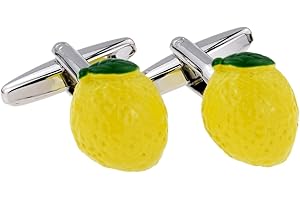 GTR-PRESTIGE GIFTWARE Pair of Yellow Lemons Cufflinks Presented in a Cufflink Box