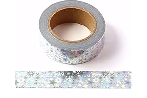 SYNTEGO Ruban adhésif de masquage en feuille de papier washi - 15 mm x 10 m - Étoiles holographiques