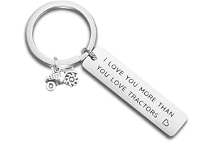 MYOSPARK Tractor keychain I Love You More Than You Love Tractors Farmer Gift Jewelry For Him