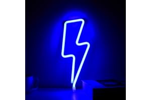 O&BTRC01 Neon Light Sign - Lightning Neon Lights For Bedroom, Neon Signs For Wall, Blue Neon Wall Light