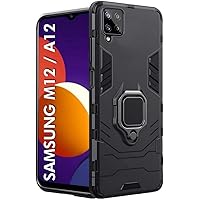 TheGiftKart Tough Armor Bumper Back Case Cover for Samsung Galaxy M12 / A12 | Ring Holder & Kickstand in-Built…