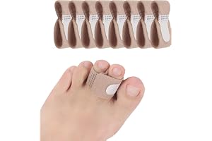 LEVGLAKE 8 Pieces Toe Splint Wraps Non Slip Hammer Toe Straightener for Broken Toe, Crooked, Overlapped, and Hammer Toes-Women and Men