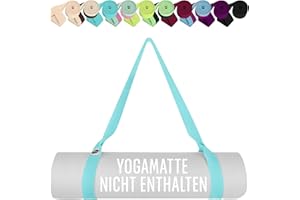TECEUM Premium Yogamatte Tragegurt – Extra Weich & Dick aus Baumwolle – Hautfreundlich & Rutschfest – Verstellbarer Mattenhalter Yoga Mat Strap für Alle Matten [Matte nicht enthalten]