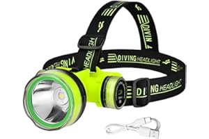 FULENYI Waterproof Led Head Lamp | Scuba Gear Dive Head Light Underwater Flashlight | IPX8 Waterproof USB Rechargeable Head Torch Scuba Diving Gear Diving Light, 350 Lighting Distance 2 Lighting Modes