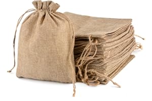CLTPY CLYPY 25 Stück Jutesäckchen mit Kordelzug, Jute Beutel 20 x 30 cm Baumwollsäckchen Stoffbeutel für Adventskalender Geschenksäckchen für Hochzeit Mitbringsel Weihnachten（Flachsfarben）