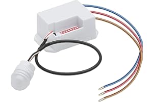 LUMITREX Mini Détecteur de Mouvement 360° Intérieur Extérieur avec Capteur Crépusculaire 220V Interrupteur Capteur Infrarouge Encastré IP65 Commutateur Capteur Mouvement Portée 8m pour Lampe LED Encastré