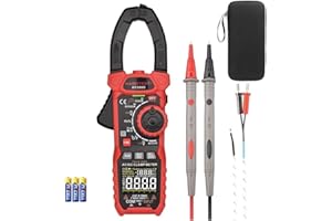 DUBEUYEW HT208D Pinza Amperometrica 1000A, 6000 Conteggi True RMS Multimetro a Pinza Professionale AC/DC, Misura Tensione, Temperatura, Capacità, Resistenza, Diodi, VFD, Modalità LOZ