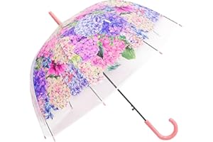 Chesoon Parapluie de Fleur Claire Automatique Ouvert Transparent Coupe-Vent Dames élégant Parapluie de Pluie pour la fête de Mariage