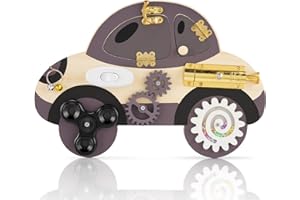 icyant Planche occupée en Bois pour Tout-Petit Montessori Jouet Planche d'activité pour Tout-Petit avec Serrure, loquets, Jouets éducatifs pour Les Enfants de 3 Ans apprenant Les compétences