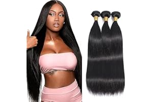 Tuheerst Capelli Umani Brasiliani Capelli Veri Tessitura Capelli Naturali Umani Donna Capelli Umani Brasiliani Straight Bundles Human Hair Double Weft Remy Hair 22 22 22 Pollice