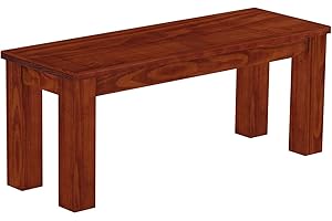 B.R.A.S.I.L.-Möbel Brasilmöbel Sitzbank 110 cm Rio Classico Mahagoni Massivholz aus Pinie, Verschiedene Größen & Farben, ideal für Esszimmer & Küche