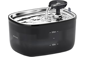 Stouchi Cat Water Fountain, 2.5L Ultra Quiet LED Light BPA Free with 2 Activated Carbon Filters,Dog Water Fountain Transparent Water Tank