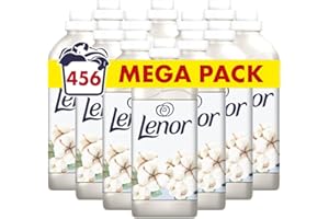 Lenor Adoucissant La Sélection, 456 Lavages (874mL x 12), Coton Aérien, Assouplissant Linge, Notre Meilleure Fraîcheur et Notre Douceur Végétale