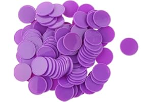 Desconocido 100pcs x Juego de Mesa Chips de Monedas Plásticas Casino Poker Chips Poker Arte Bricolaje 25mm - Púrpura
