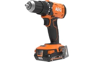 AEG - Perceuse à percussion sans fil à batterie - couple puissant 60Nm - mallette de transport, 2 batteries 18V 2,0 Ah et chargeur de batterie - BSB 18 G4-202C