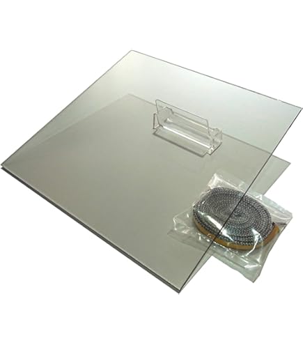 Gebogen open haardglas voor Fireplace Hark Keno | 448 x 350 x 366 mm ovenglas ovenruit gebogen glazen haardscherm gebogen glazen open haard | temperatuurbestendig tot 800 °C | 44,8 x 35 x 36,6 cm