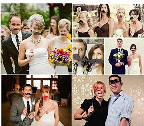 JZK® 58 tlg Foto requisiten verkleidung accessoires masken schnurrbart lippen brille krawatte tabakspfeife hüte bärte photobooth photo booth props zubehör set kit für neujahr hochzeit geburtstag party abschlussfeier etc. (versand ort Deutschland) - 8