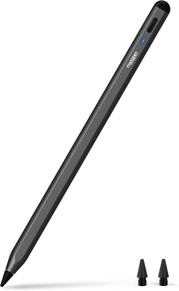 Metapen Kalem A8 iPad 2018-2025 ile Uyumlu, 2X Daha Hızlı Şarj, Avuç İçi Reddi, Eğim Hassasiyeti Stylus Kalem Apple iPad 11/10/9/8/7/6 Gen iPad Pro 12.9/11'' iPad Air 3.-7. iPad Mini 5./6.