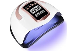 Zawaer Lampada LED UV per unghie, 280 W, 66 pezzi, per unghie in gel, asciugatura rapida, lampada per unghie con 4 timer, display LCD e sensore auto, per casa e salone manicure