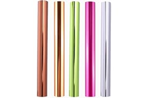 BRIARTW 5 Rouleaux de Papier d'aluminium à Chaud 5 m x 19,3 cm pour la Fabrication de Cartes, Le Scrapbooking, Le Bricolage par imprimante Laser et plastifieuse Toner réactif