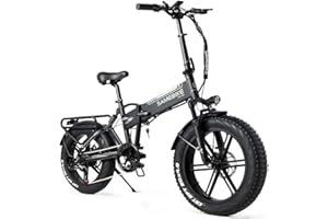 SAMEBIKE Bicicleta eléctrica 20" Fatbike Bicicleta Montaña Plegable Ebike, 48 V10.4 Ah,Pedal Assist,Shimano 7 Vel,para Adolescentes y Adultos(Alcance 40-100KM)