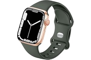 HdanMole Kompatibel mit Apple Watch Armband 38mm 40mm 41mm 42mm 44mm 45mm 46mm, Weiches Silikon Sport Armband Ersatz für iWatch Series 11 10 9 8 7 6 5 4 SE 3 2 1 Herren Damen, Dunkel grün