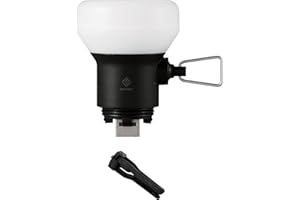 ELECOM NESTOUT Outdoor Camping LED Lantern w/ Mini Tripod, Dimmable USB Powered Soft LED Light, IP44 Water Dust Resistant, 10-350 Lumen, Portable Lamp for NESTOUT Power Bank, Black (LAMP-1)