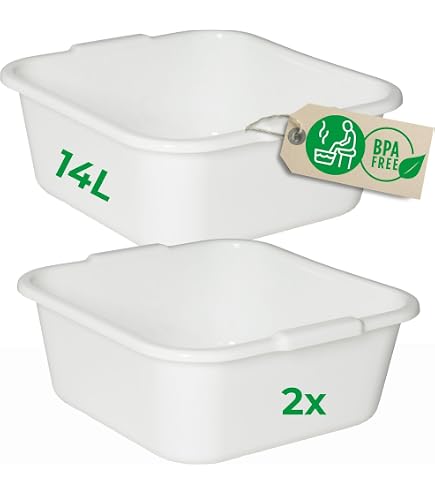 3 Eckige Waschschüsseln 12 Liter – Stapelbar, Spülmaschinenfest, Perfekt Für Küche & Camping