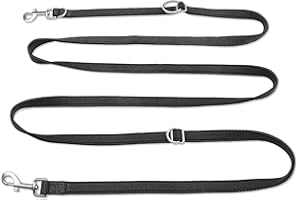 PETCOOZ Hundeleine 3M Verstellbare Schleppleine mit 2 Karabiner, Führleine Doppelleine für Kleine, Mittelgroße Hunde, Verdick