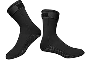 Cutyerbee Neoprene Socks 3mm Wetsuit Neoprene Socks Thermal Anti-slip Diving Socks Adjustable Velcro loop Strap Beach Wetsuit Boots for Scuba Diving, Snorkeling, Beach, Surfing, Swimming