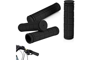 SUJIBHI 2 Pair Bike Handlebar Grips Soft Rubber Non-Slip Bicycle Handle Grips Black Bike Handlebars Universal Handle Cover for Bikes